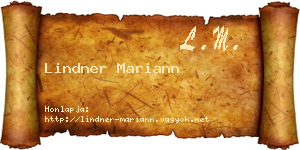 Lindner Mariann névjegykártya